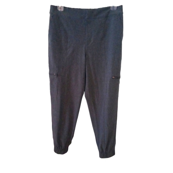 T by Talbots Cargo Joggers Heather Gray Zip Pockets Cuffed Ankle  Streetwear XS - Picture 1 of 10